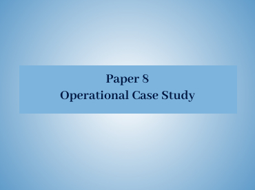 Operational Case Study CIMA